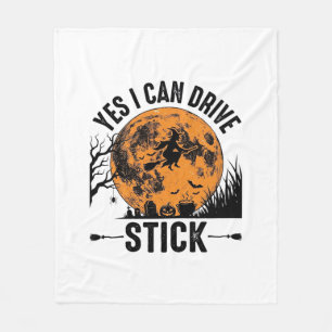 Lustiges Halloween Drive Stick Hexe Vintage-Shirt  Fleecedecke