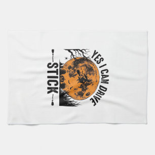 Lustiges Halloween Drive Stick Hexe Vintage-Shirt  Geschirrtuch