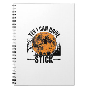 Lustiges Halloween Drive Stick Hexe Vintage-Shirt  Notizblock