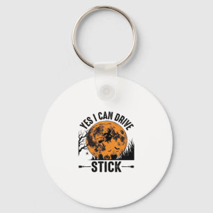 Lustiges Halloween Drive Stick Hexe Vintage-Shirt Schlüsselanhänger