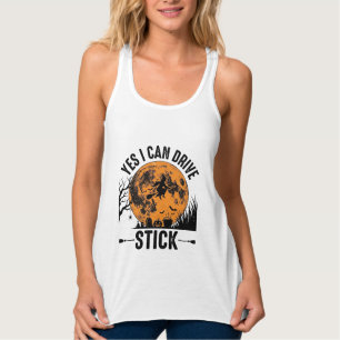 Lustiges Halloween Drive Stick Hexe Vintage-Shirt Tank Top