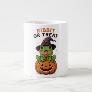 Lustiges Halloween-Frosch-Ribbit-or-Treat-T-Shirt Jumbo-Tasse