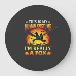 Lustiges Halloween-Fuchs-Kostüm für Menschen Große Wanduhr