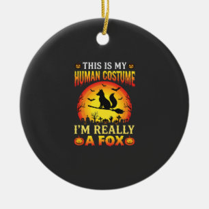 Lustiges Halloween-Fuchs-Kostüm für Menschen Keramik Ornament
