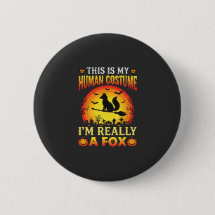 Lustiges Halloween-Fuchs-Mensch-Kostüm Button