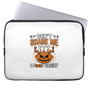 Lustiges Halloween-Geist-Kürbis-Zitat-Vektordesign Laptopschutzhülle