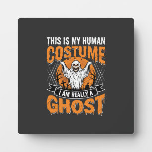 Lustiges Halloween-Geist-Mensch-Kostüm Vintage Fotoplatte