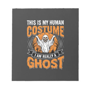 Lustiges Halloween-Geist-Mensch-Kostüm Vintage Notizblock