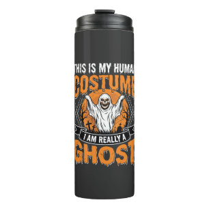 Lustiges Halloween-Geist-Mensch-Kostüm Vintage Thermosbecher