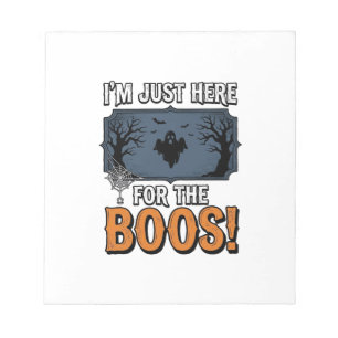 Lustiges Halloween-Gespenst T-Shirt Design_1 Notizblock