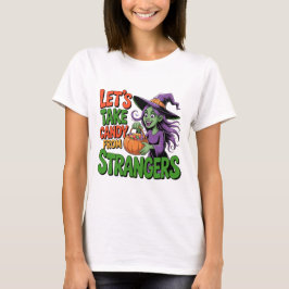 Lustiges Halloween-Hexen-Süßigkeiten-Streich-oder- T-Shirt