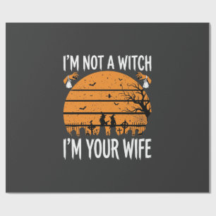 Lustiges Halloween-Hexenfrau-Friedhofs-Design Geschenkpapier