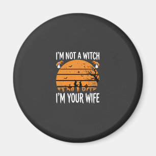 Lustiges Halloween-Hexenfrau-Friedhofs-Design Magnet