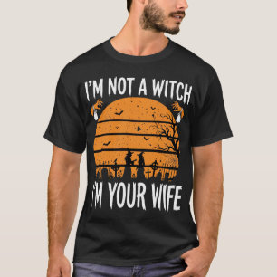 Lustiges Halloween-Hexenfrau-Friedhofs-Design T-Shirt
