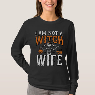 Lustiges Halloween-Hexenfrau-Skelett-Vintage-Shirt T-Shirt