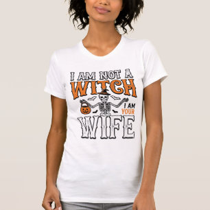 Lustiges Halloween-Hexenfrau-Skelett-Vintage-Shirt T-Shirt