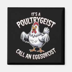 Lustiges Halloween-Huhn-Shirt Poultrygeist-Anruf Magnet