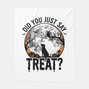 Lustiges Halloween-Hunde-Leckerli-Vintage-Vector-D Fleecedecke