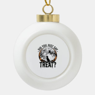 Lustiges Halloween-Hunde-Leckerli Vintage-Vector-D Keramik Kugel-Ornament