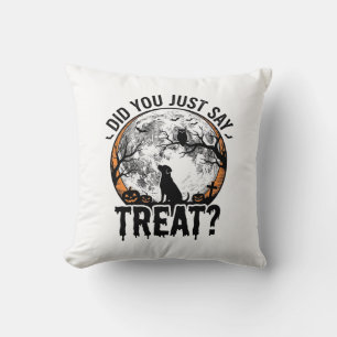 Lustiges Halloween-Hunde-Leckerli-Vintage-Vector-D Kissen