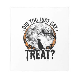 Lustiges Halloween-Hunde-Leckerli-Vintage-Vector-D Notizblock