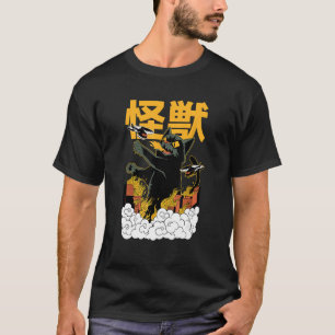 Lustiges Halloween - Japanisches Kaiju-Monster Kat T-Shirt