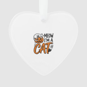 Lustiges Halloween-Katze-Kürbis-Typografie-Shirt-D Ornament