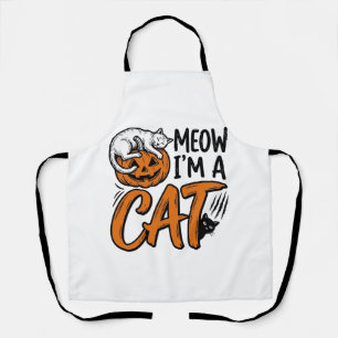 Lustiges Halloween-Katze-Kürbis-Typografie-Shirt-D Schürze