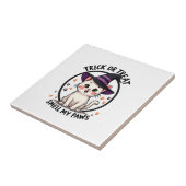 Lustiges Halloween-Katze-Shirt - Süßes oder Saures Fliese (Seite)