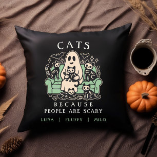 Lustiges Halloween-Katze-und-Geist-Wurfkissen Kissen