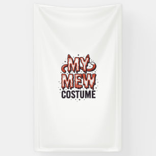 Lustiges Halloween-Katzen-Miau-Kostüm Vintage-Desi Banner