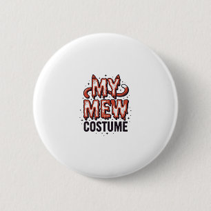 Lustiges Halloween-Katzen-Miau-Kostüm Vintage-Desi Button