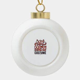Lustiges Halloween-Katzen-Miau-Kostüm Vintage-Desi Keramik Kugel-Ornament