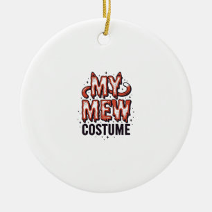Lustiges Halloween-Katzen-Miau-Kostüm Vintage-Desi Keramik Ornament
