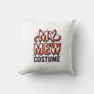 Lustiges Halloween-Katzen-Miau-Kostüm Vintage-Desi Kissen