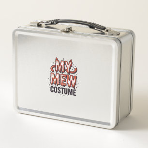 Lustiges Halloween-Katzen-Miau-Kostüm Vintage-Desi Metall Brotdose