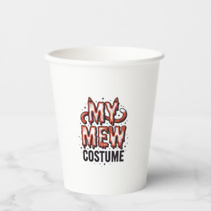 Lustiges Halloween-Katzen-Miau-Kostüm Vintage-Desi Pappbecher