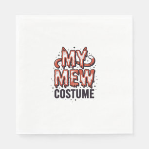Lustiges Halloween-Katzen-Miau-Kostüm Vintage-Desi Serviette