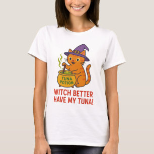 Lustiges Halloween-Katzentempel-T-Shirt T-Shirt