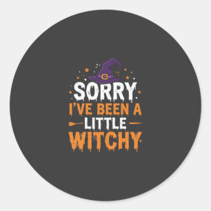 Lustiges Halloween-Kleines-Hexen-Zitat-Design Runder Aufkleber