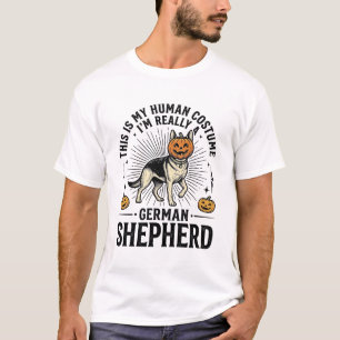 Lustiges Halloween-Kostüm für Deutsche Schäferhund T-Shirt