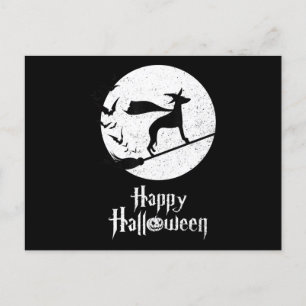 Lustiges Halloween-Kostüm Hexe WHIPPET Hundeliebha Feiertagspostkarte