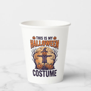 Lustiges Halloween-Kostüm Kürbis Hexe Shirt Design Pappbecher