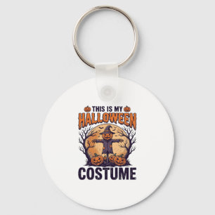 Lustiges Halloween-Kostüm Kürbis Hexe-Shirt-Design Schlüsselanhänger