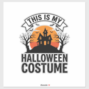Lustiges Halloween-Kostüm Spukhaus Vintage-Shirt Aufkleber