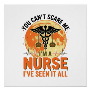 Lustiges Halloween-Krankenschwester Vintage-Medizi Poster