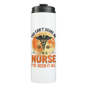 Lustiges Halloween-Krankenschwester Vintage-Medizi Thermosbecher