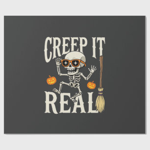 Lustiges Halloween-Kriech-Wirklich-Tanzendes-Skele Geschenkpapier