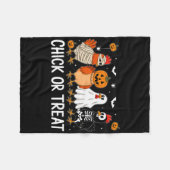 Lustiges Halloween-Kürbis-Huhn-Chick oder Treat Ch Fleecedecke (Vorderseite (Horizontal))