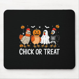 Lustiges Halloween-Kürbis-Huhn Chick oder Treat Ch Mousepad